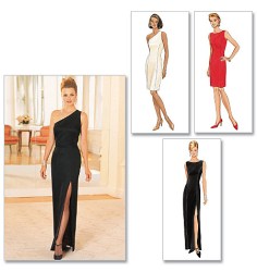 4343 BUTTERICK SO EZ 1 SHOULDER /  SLEEVELESS DRESS LENGTHS PATTERN 6-12, 14-18 CHOICE UNCUT